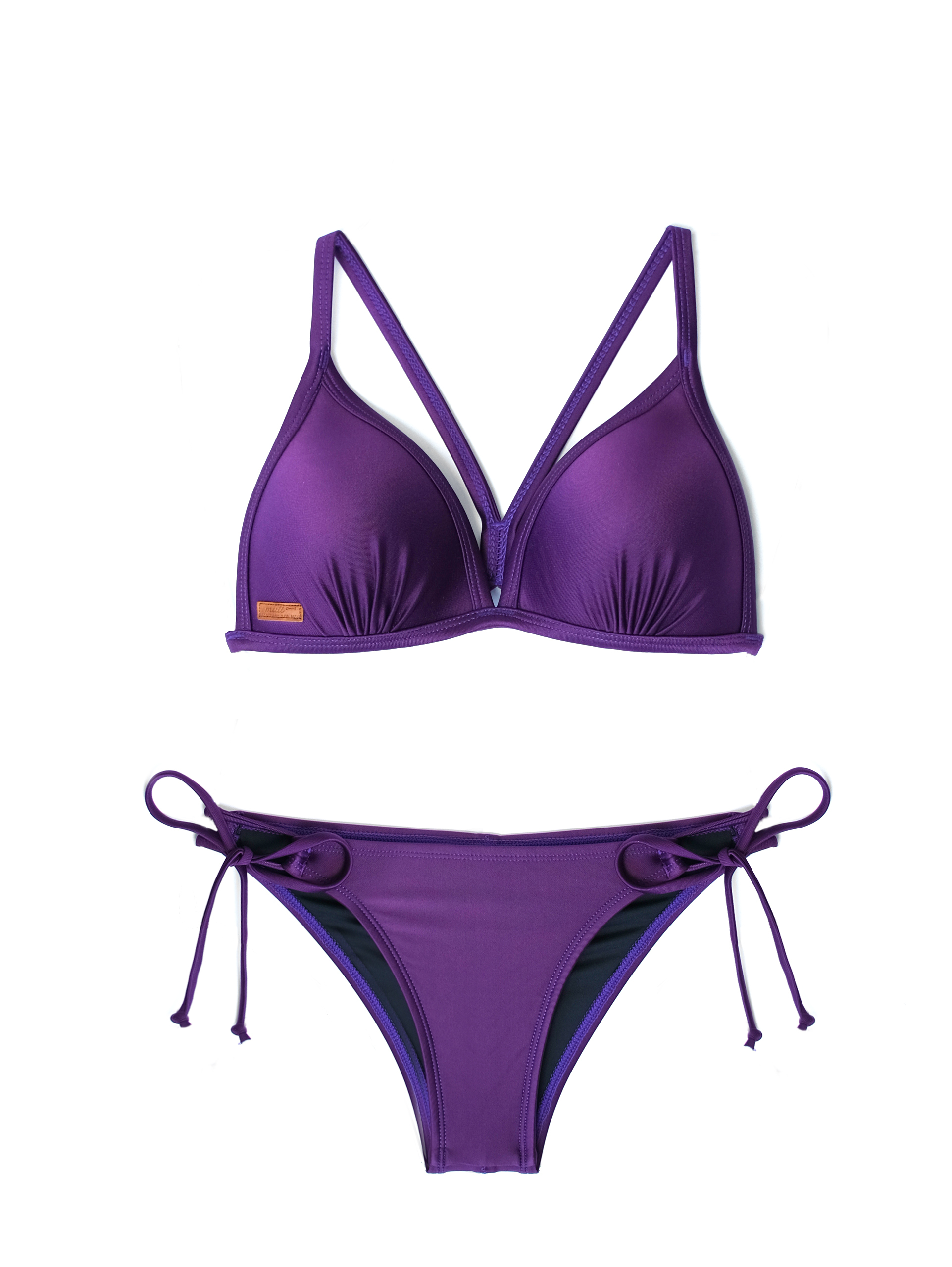 【絲光深紫】M1t 甜挖臀綁帶泳褲​​​