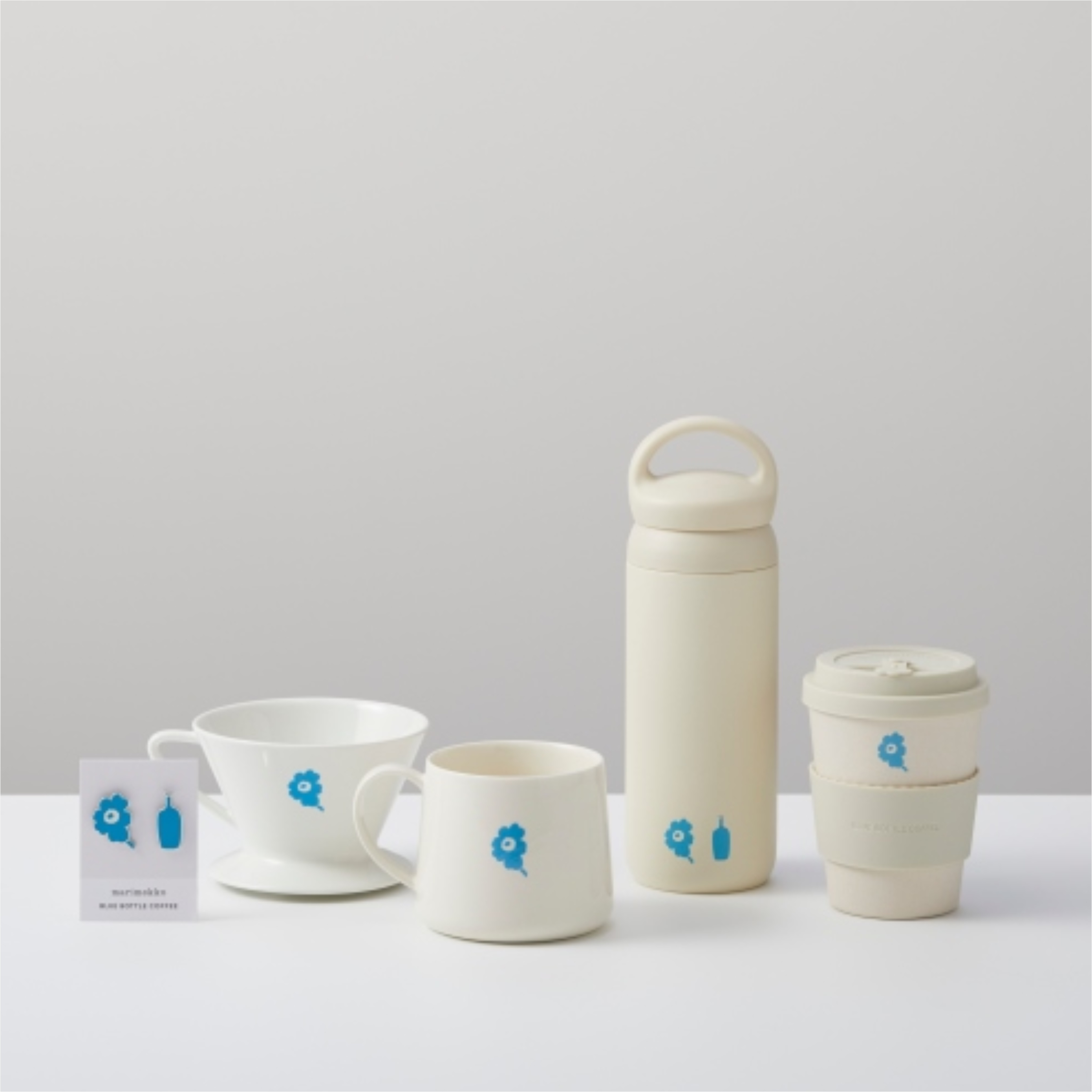 2024SS MARIMEKKO 小花 BLUE BOTTLE COFFEE 聯名 藍瓶 保溫瓶 馬克杯 別針 現貨