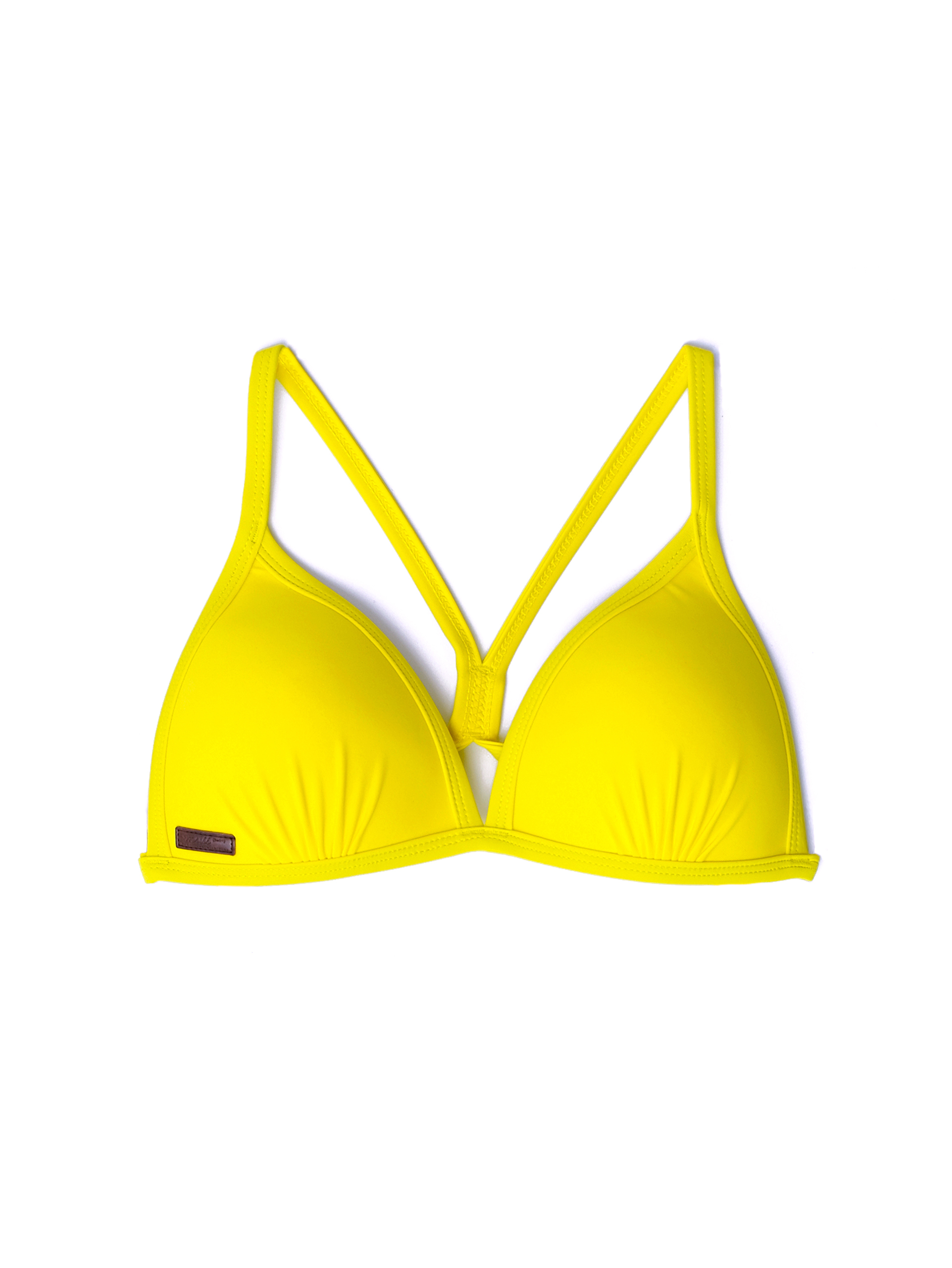 【芒果黃】​UPV 三角美胸綁帶上衣