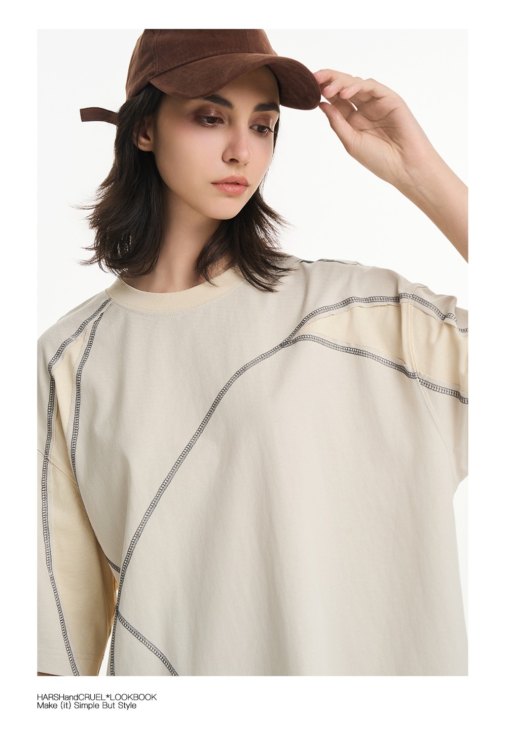 Harsh and Cruel 24SS 不規則拼接結構涼感短袖 T HX242020189