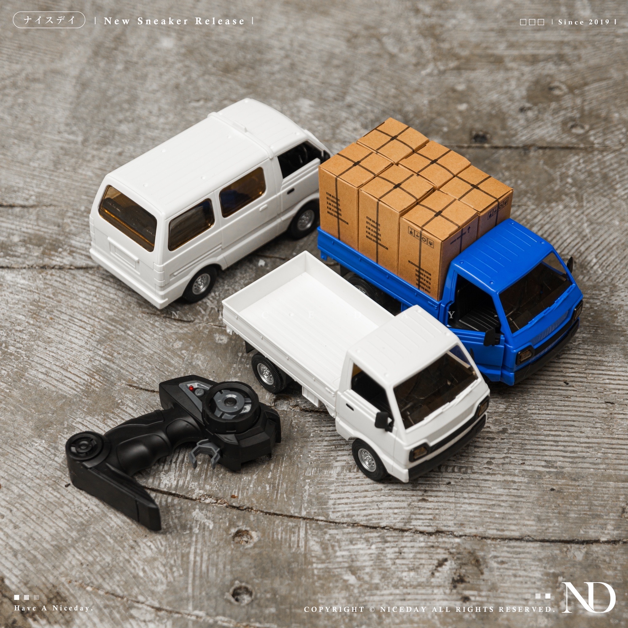 NICEDAY 現貨 配件 甩尾小貨車 藍 白 箱型車 遙控車 ESO瘦子 玩具