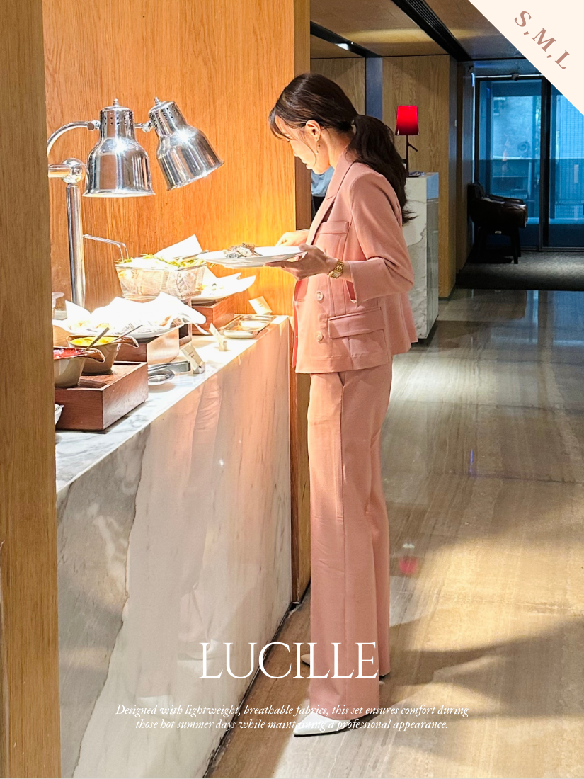 [現貨]Lucille 西服雙排釦套裝外套 [ 2色/ S ]