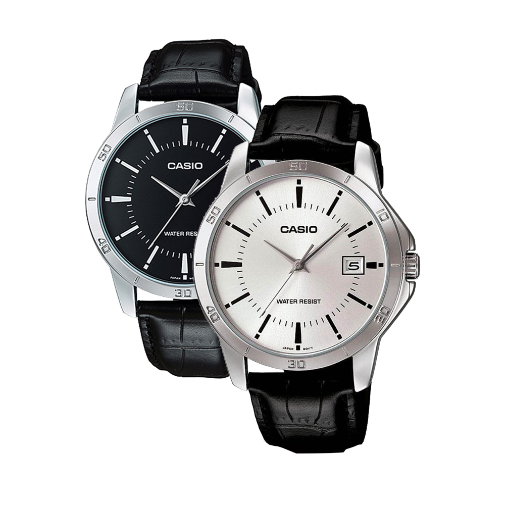 【CASIO 卡西歐】MTP-V004L  簡約 時尚 皮帶 日期顯示 日本機芯 手錶 腕錶