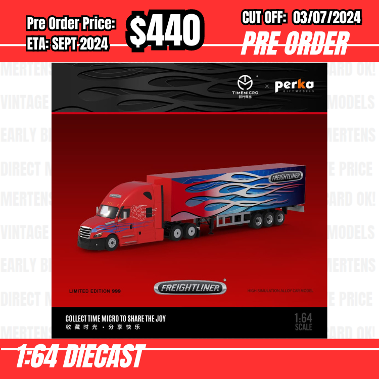 PO-$440 * Time Micro * 1:64 Freightliner Cascadia Fire [OD24/06]
