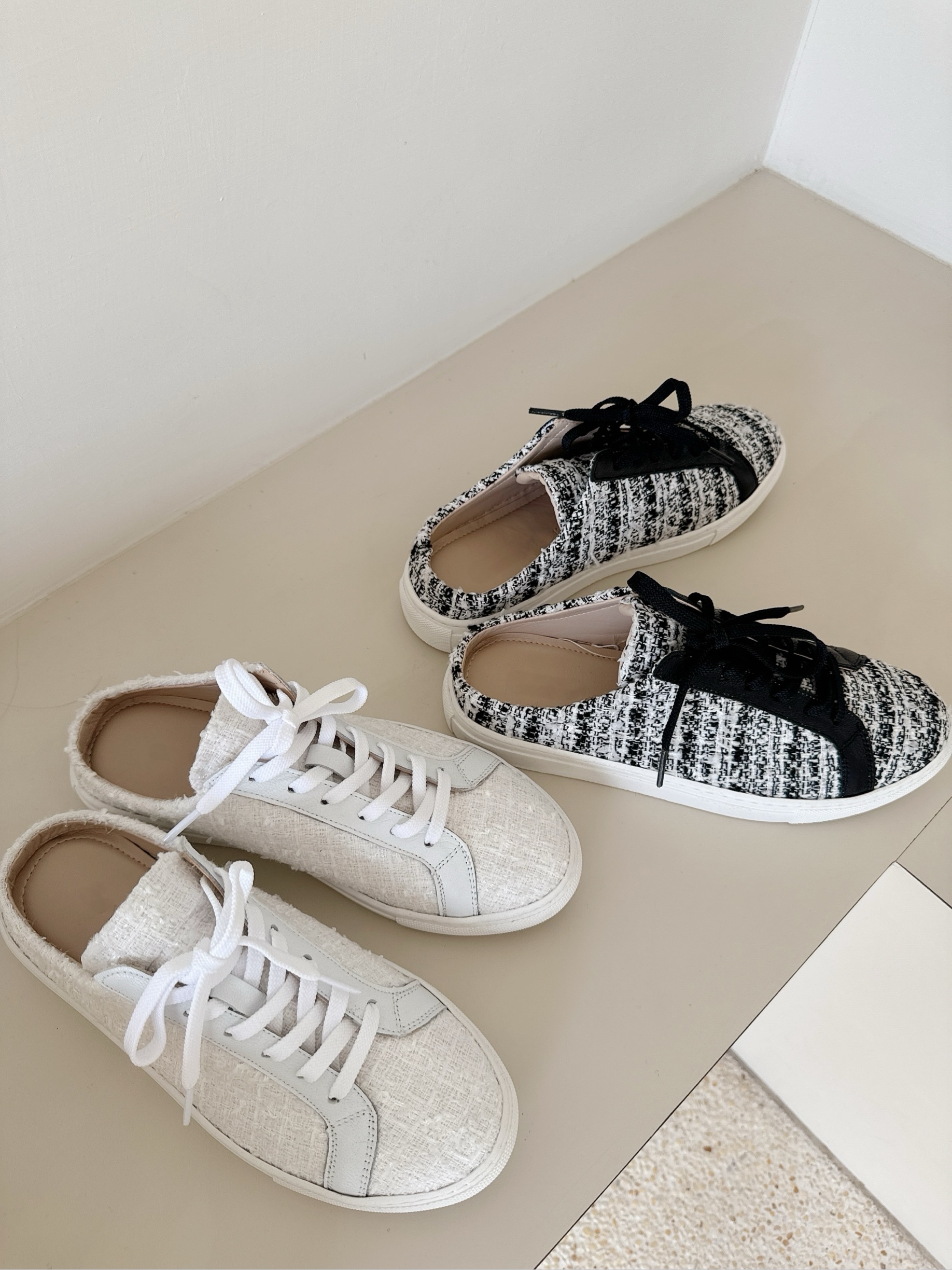 ［預購］🔥06.12春夏新品］💥媲美專櫃等級ㄉ小白鞋🇰🇷正韓小香綁帶真皮小白拖鞋（兩色/22.5-25）