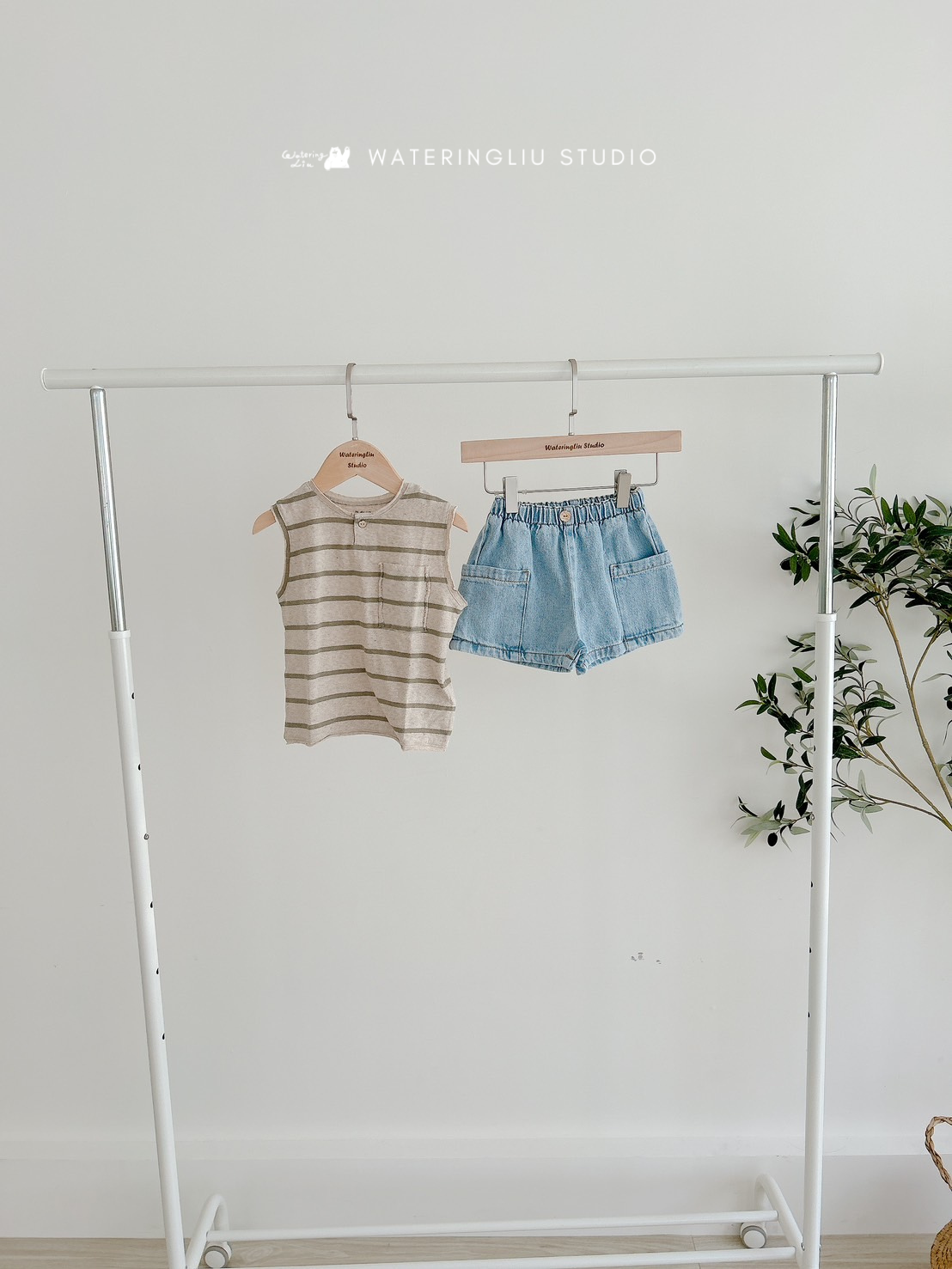 葡萄牙Play Up 再生棉條紋背心上衣 - Fiber