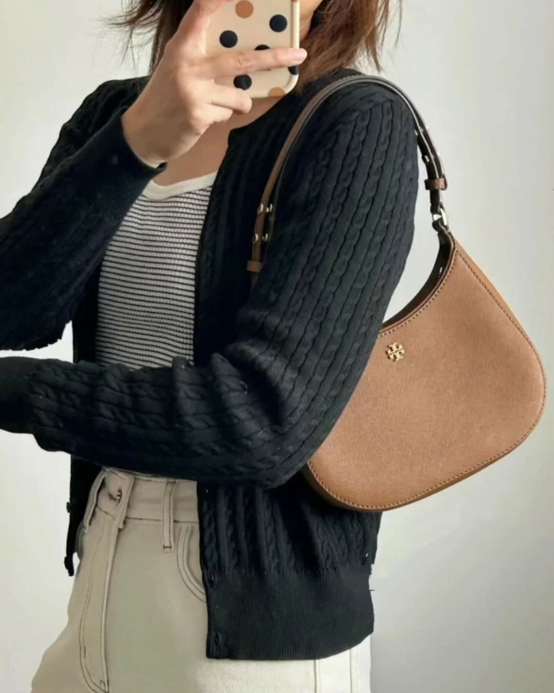 Tory Burch Emerson Hobo黃金尺寸馬鞍包