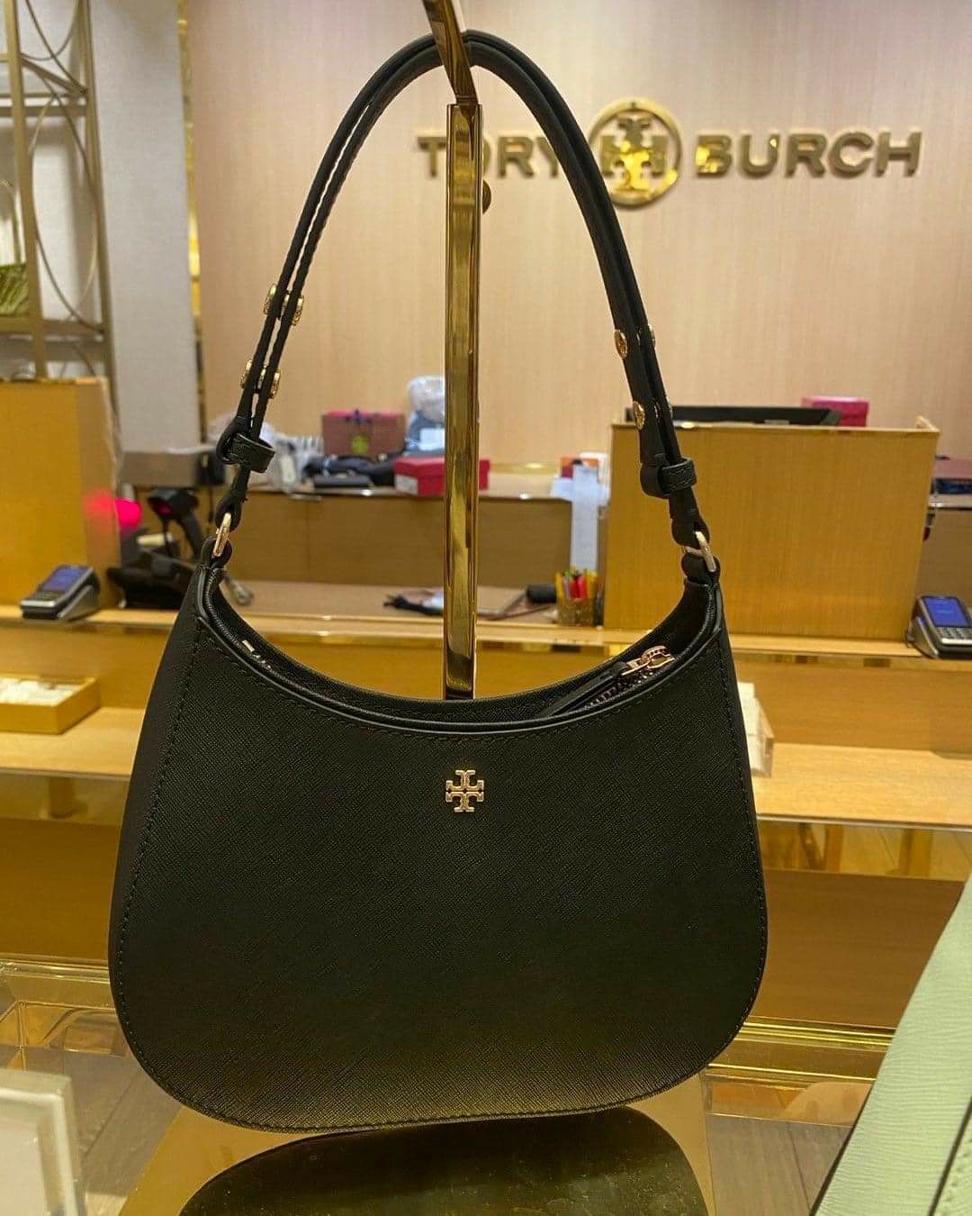 Tory Burch Emerson Hobo黃金尺寸馬鞍包