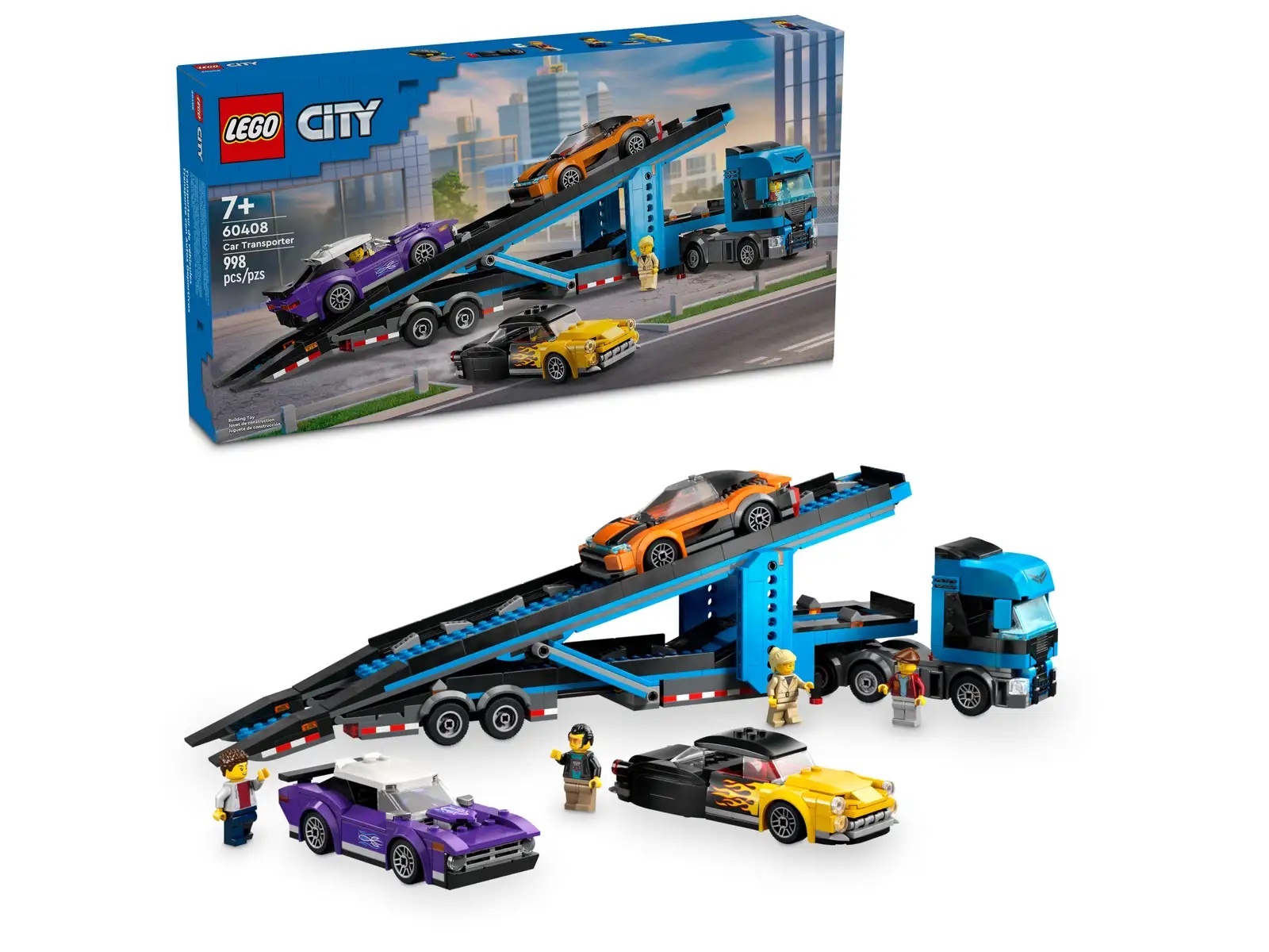 [飛米樂高積木專賣店] LEGO 60408 City-汽車運輸車和跑車