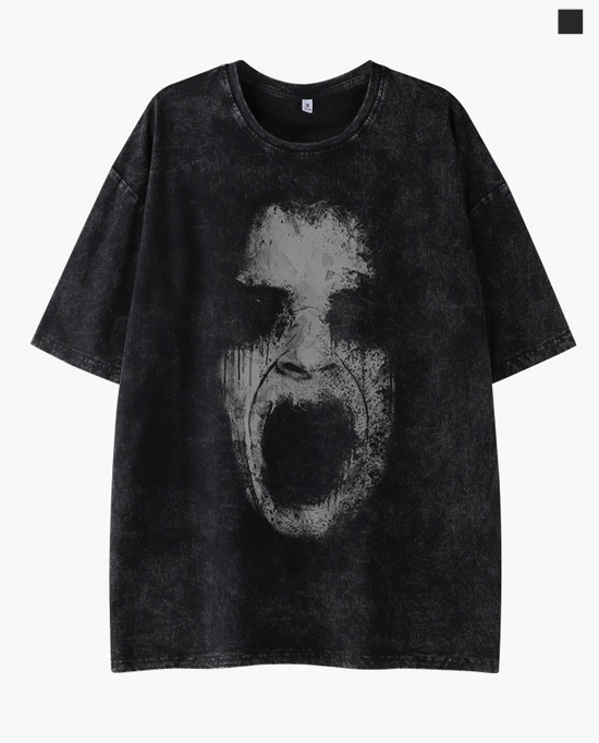神秘恐怖水洗暗黑短袖T恤