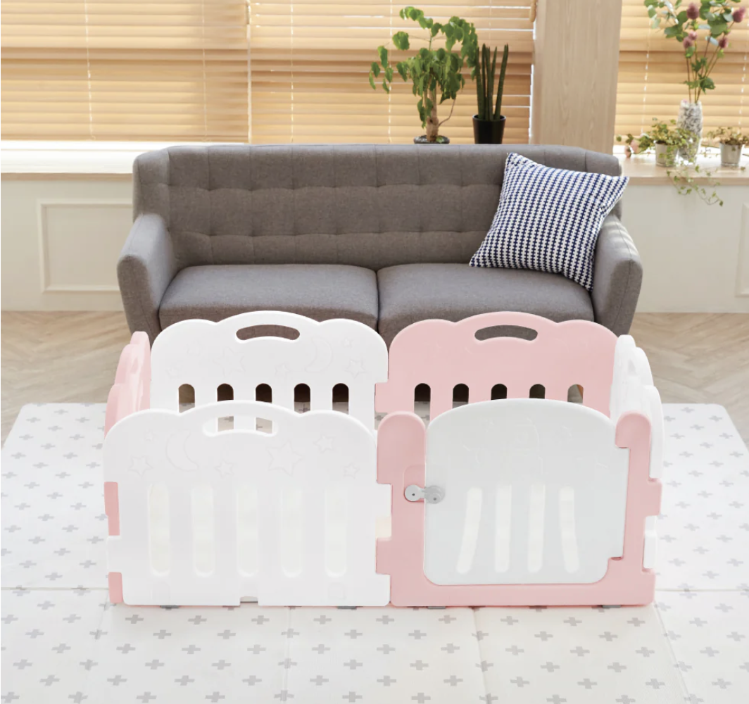 Caraz 5+1 Kibel 寶寶屋地墊套裝 - 甜美粉 + 白