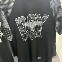 [S] BOYLONDON BIG LOGO PRINT T-SHIRT,BLACK, B61TS07U890 (SBB393)