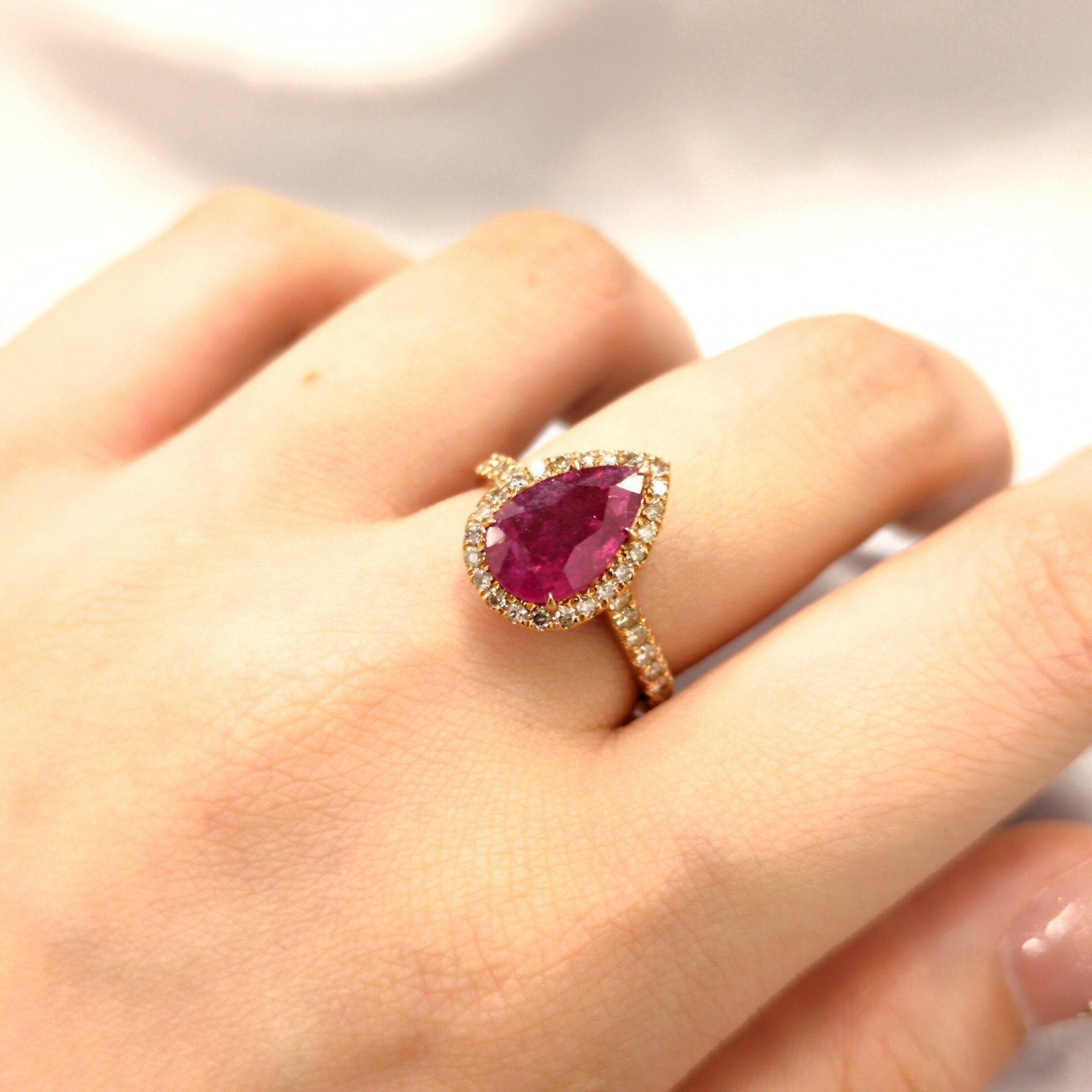 18K Rose Gold 1.95ct Ruby and Diamond Ring