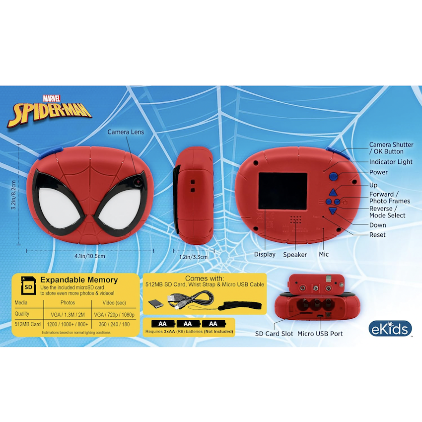 美國 SpiderMan 兒童數位相機