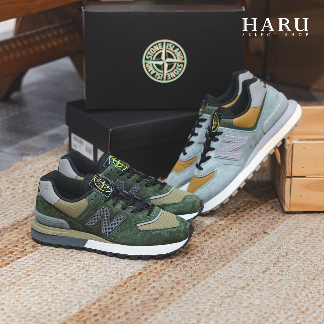 STONE ISLAND x NEW BALANCE 574 LEGACY 聯名款 森林綠 草綠 皮革 麂皮 網布 拼接  復古休閒鞋 U574LGTN U574LGIL