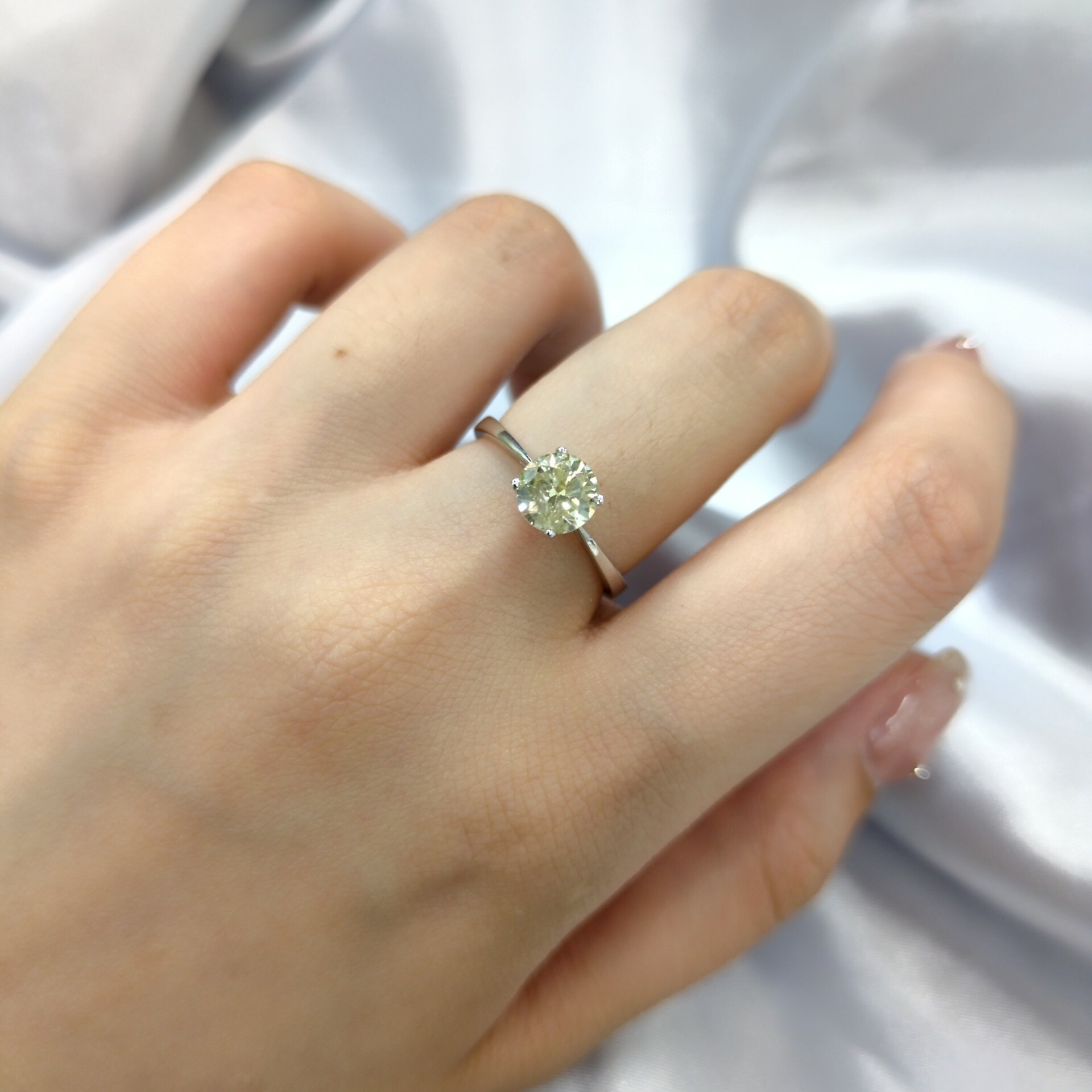 全新18K白金【單粒96份鑽石】戒指