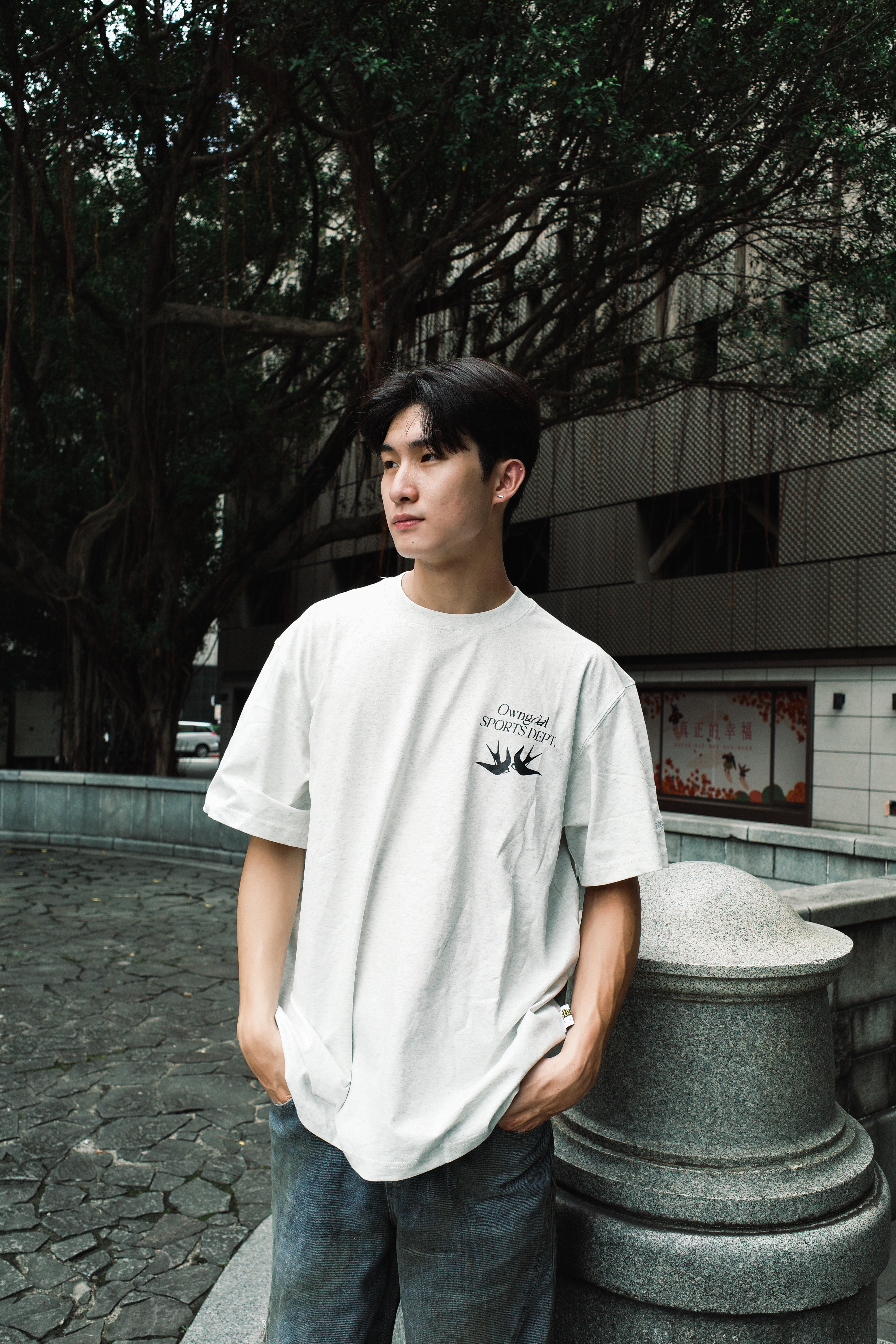 『Always_Good』雙飛燕 背後大印花 短TEE