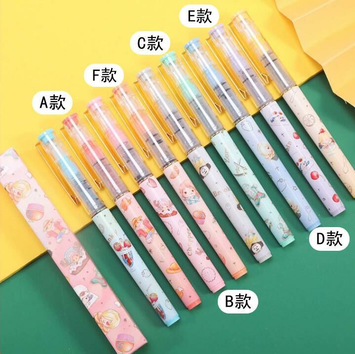 Small Fresh Japanese Push Neutral Straight Liquid Rollerball Pen (F Model 0.5mm Black)