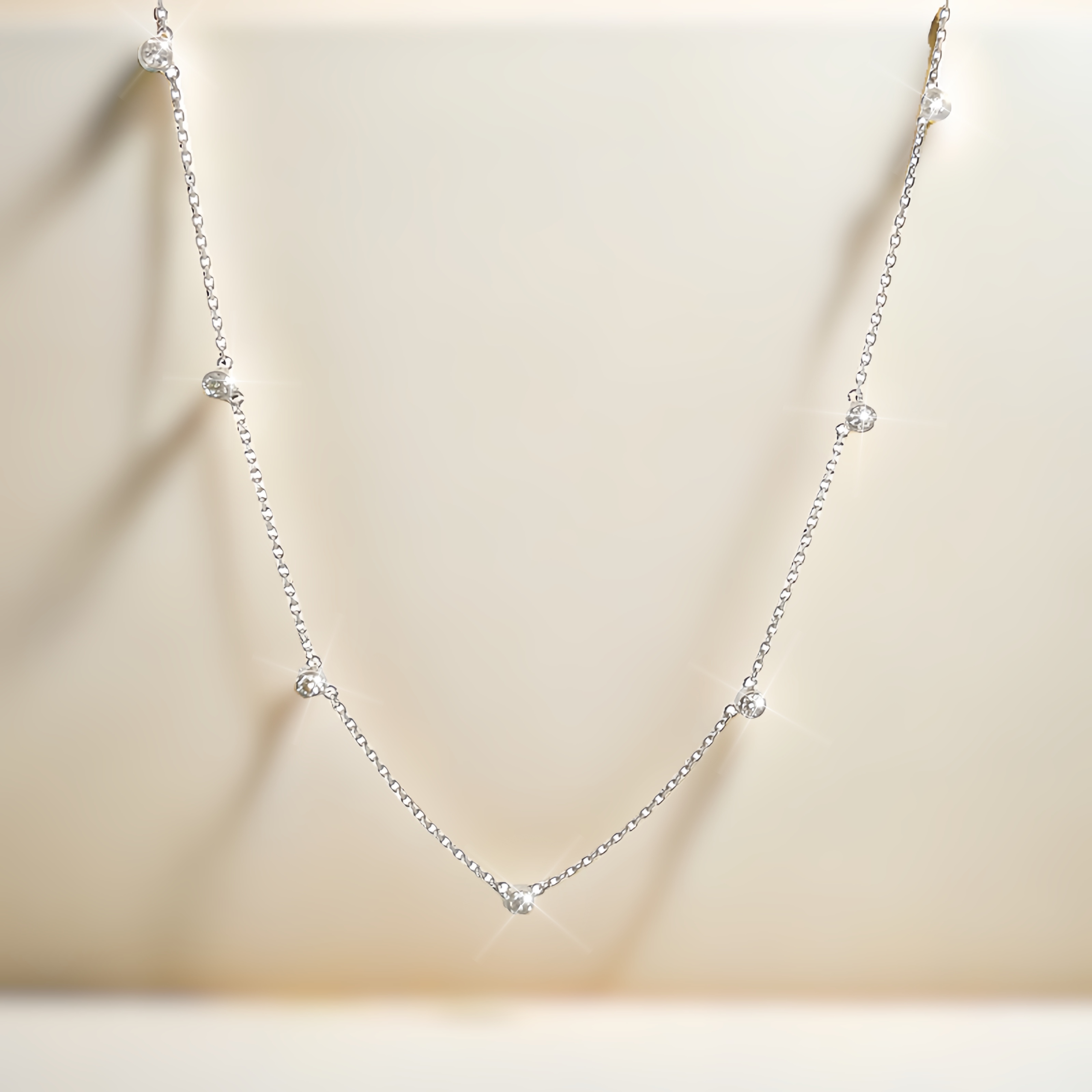 18K金泡泡鑽石滿天星項鏈