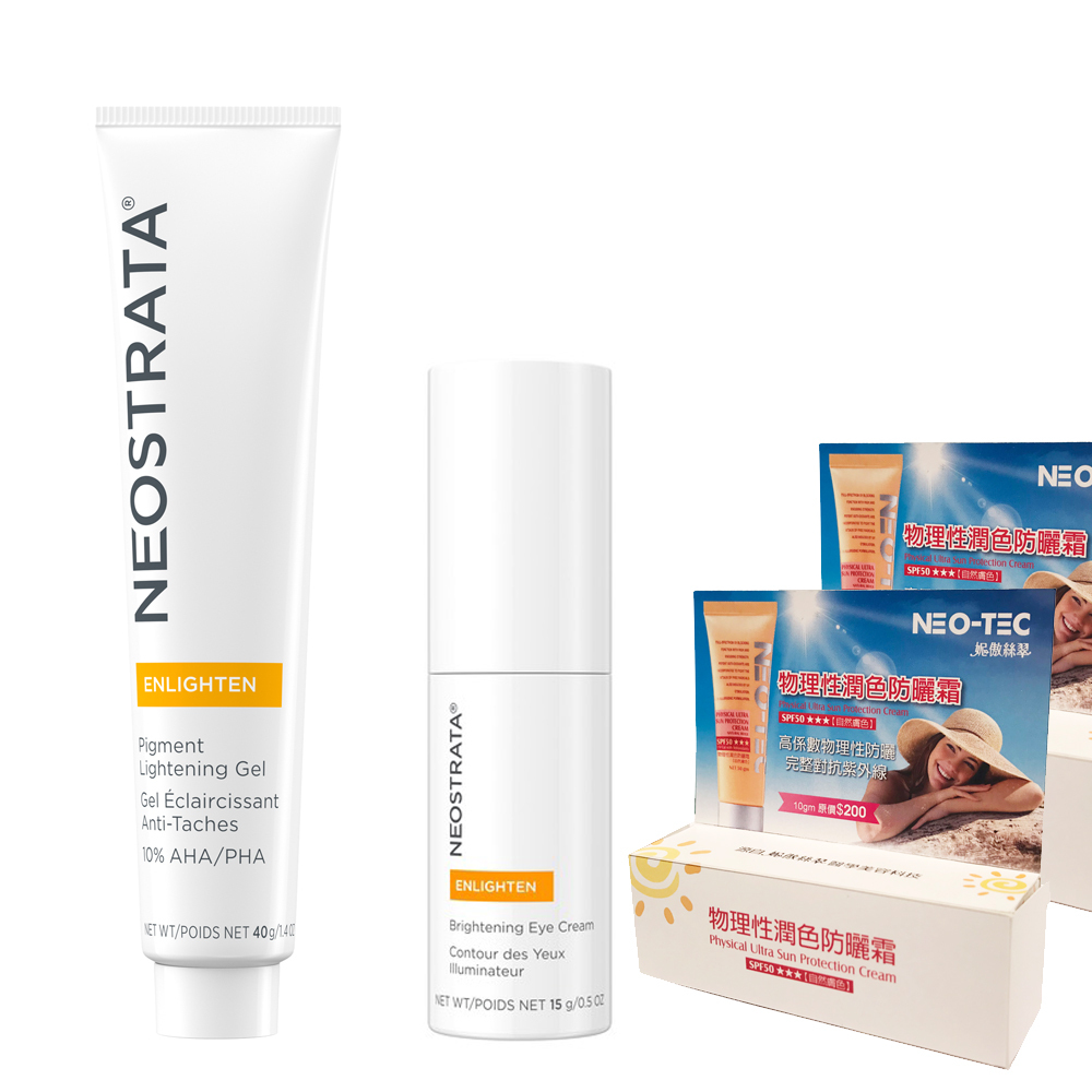 (75折加贈物理防曬10gx2)NeoStrata 芯絲翠 果酸全臉亮白拋光組(果酸美白凝膠40g+果酸亮白保濕眼霜)