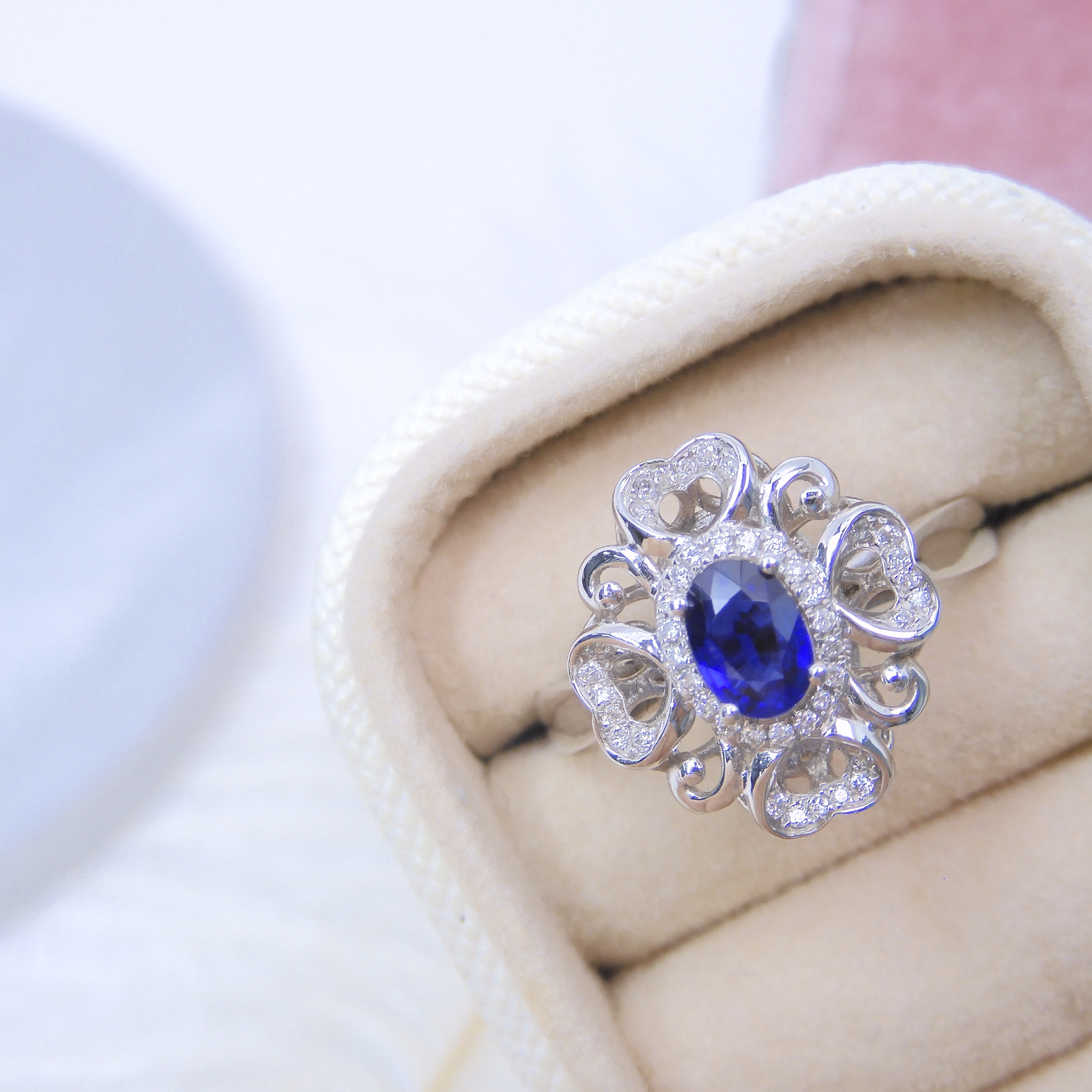 18K金 0.53ct 藍寶石戒指