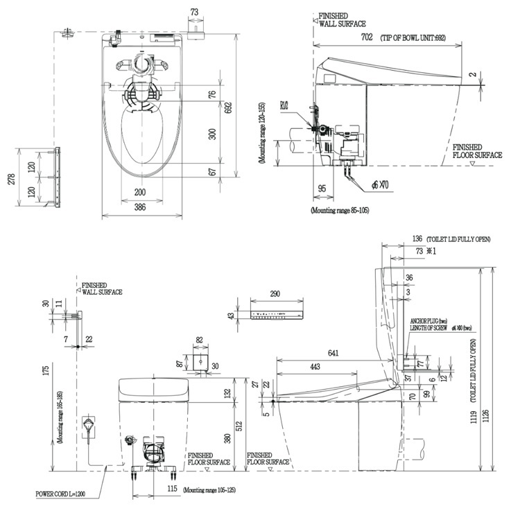 Toto CS921PVT#NW1 + TCF85510GHK#NW1 Neorest AS P Trap 120-155mm Multi-function 3/4.5L Tornado flushing toilet with wireless remote