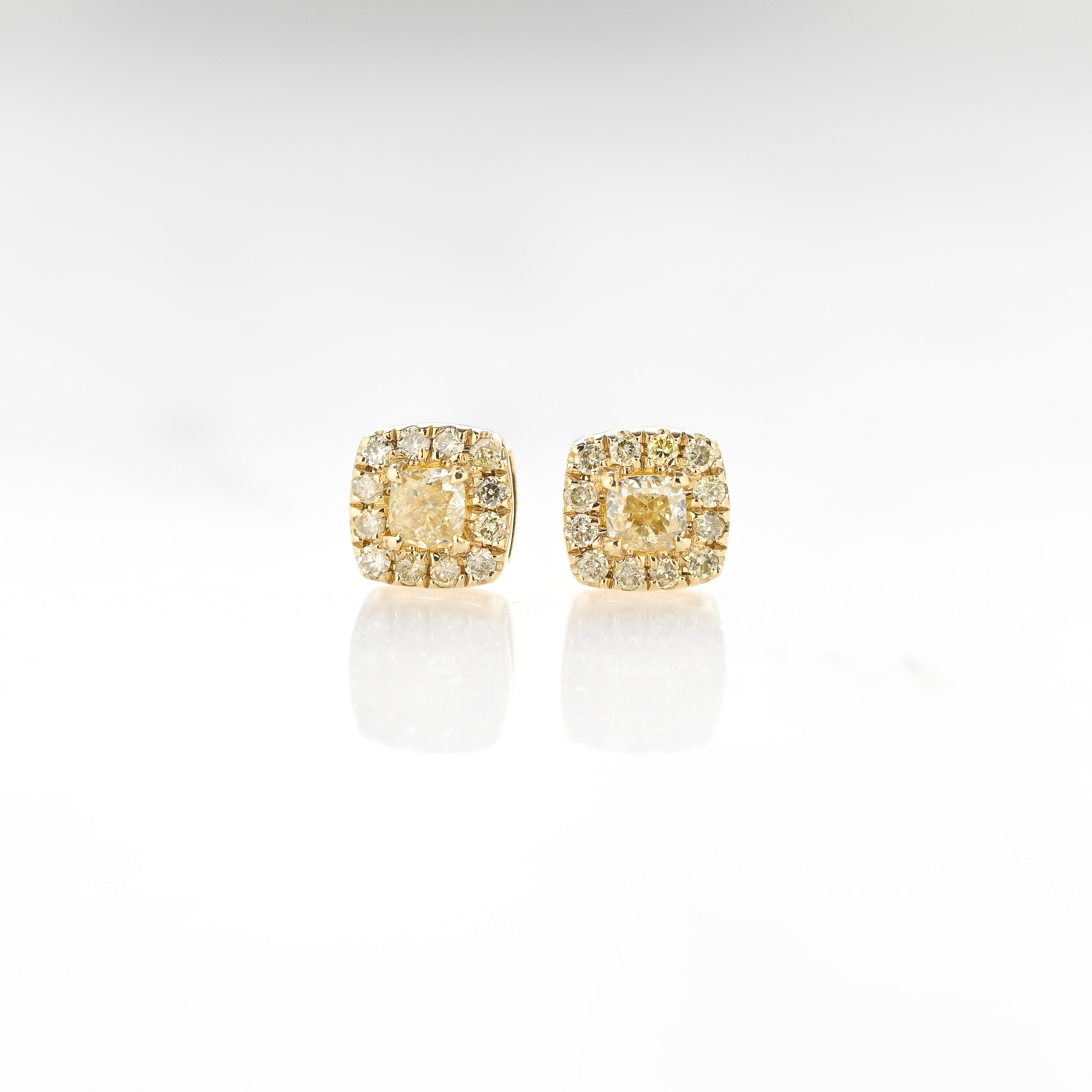 18K Yellow Diamond Earrings