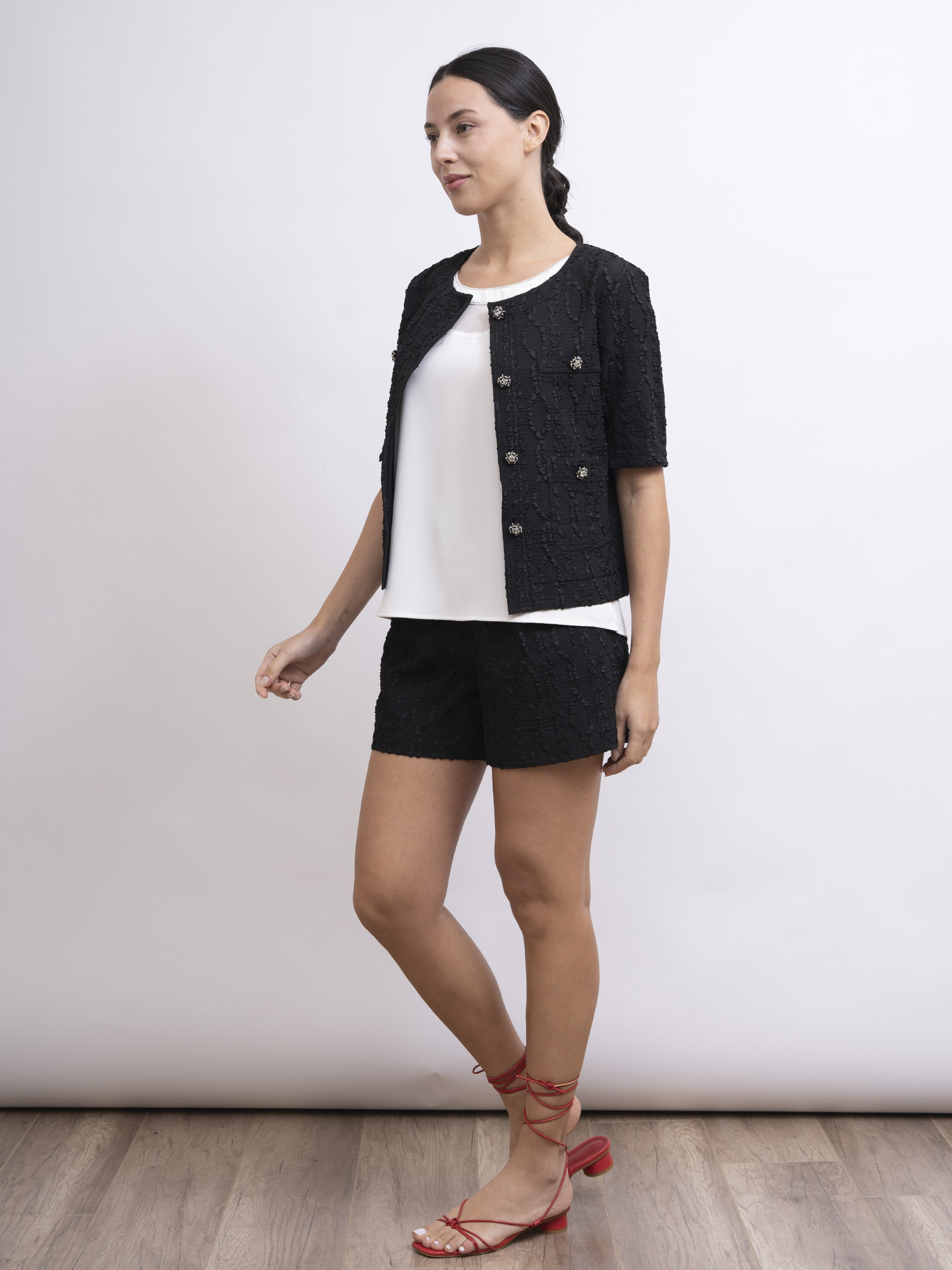 mi-tu 麻花扭紋壓花短褲