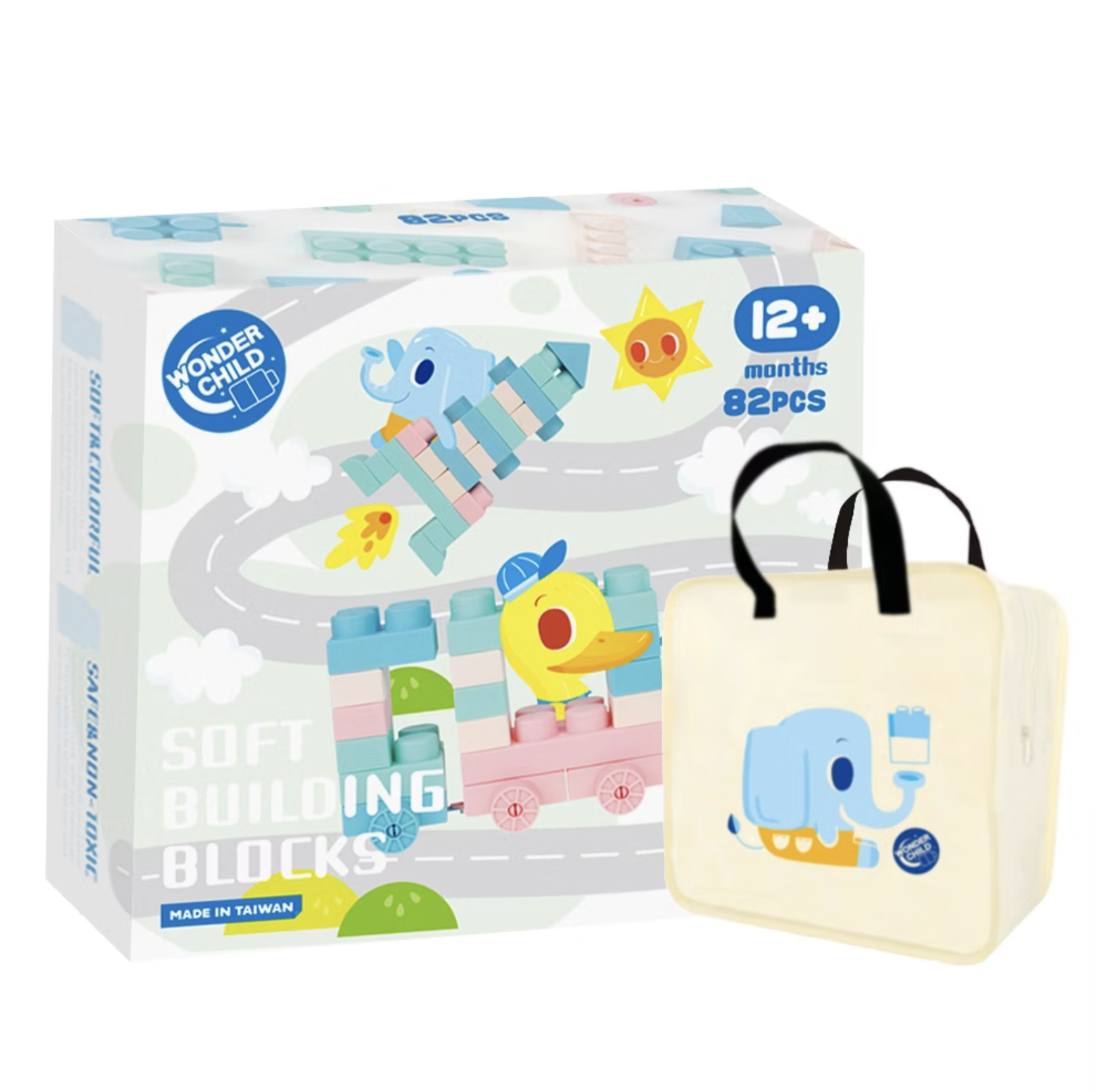 WonChi馬卡龍幼兒軟積木-82PCS(現貨)