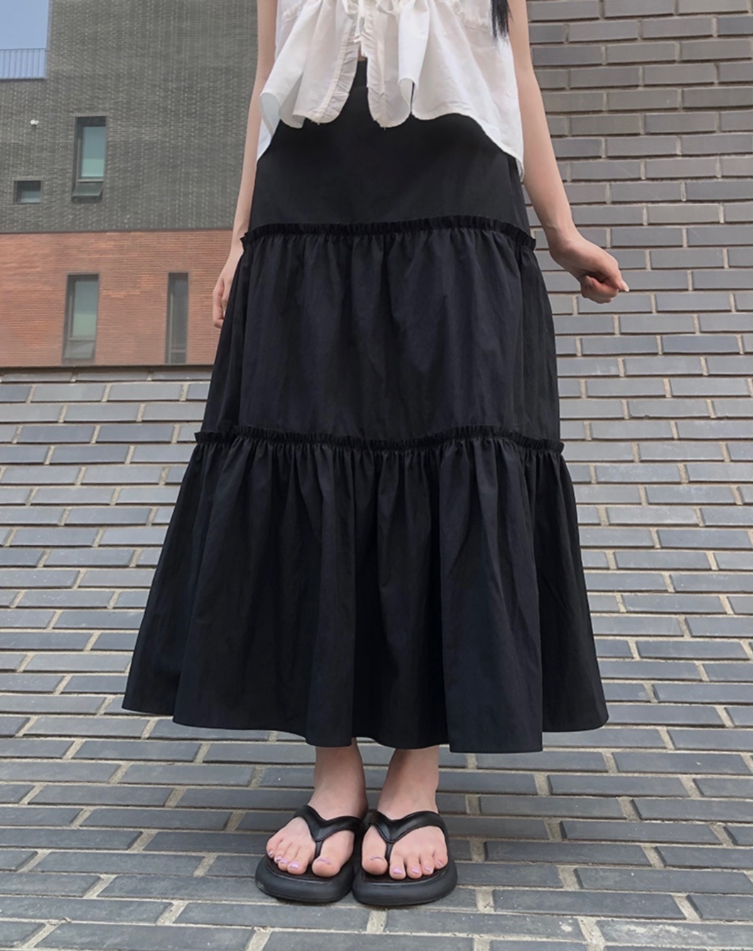 【優惠預訂】KOREA LONG BANDING SKIRT（2色）