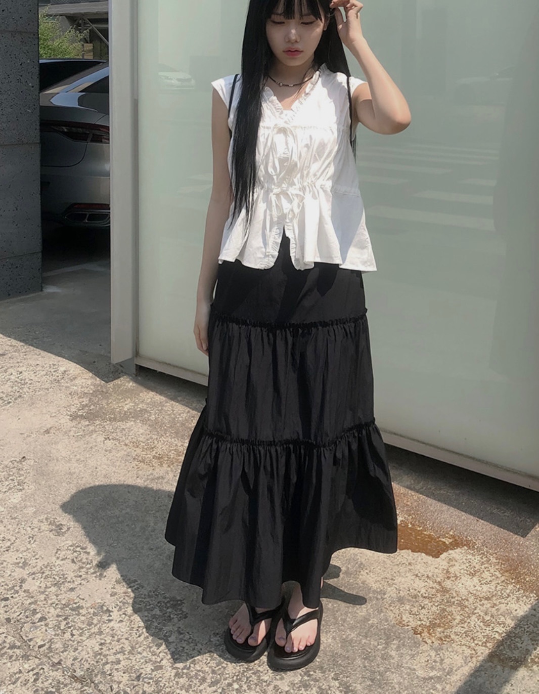 【優惠預訂】KOREA LONG BANDING SKIRT（2色）