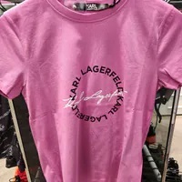 [S] KARL LAGERFELD CIRCLE LOGO T-SHIRT,SPRING CROCUS, 24UW1715-387 (SKL1060)