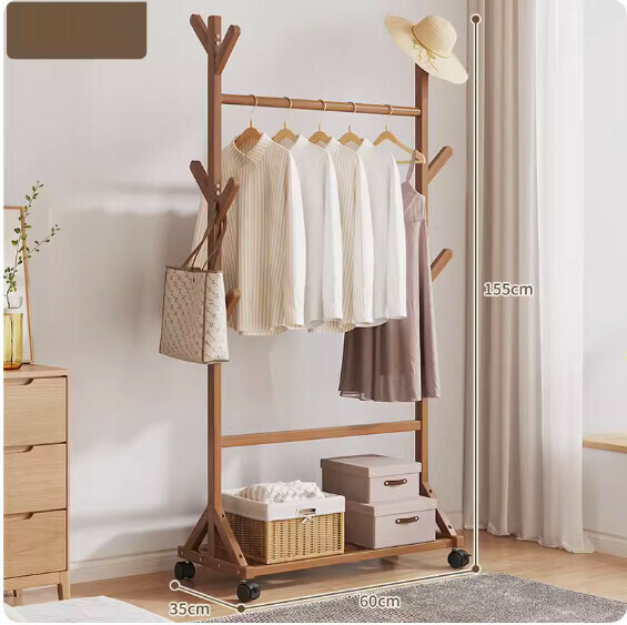 Hotly recommended removable clothes hanger (9 branches - brown, length 60cm)