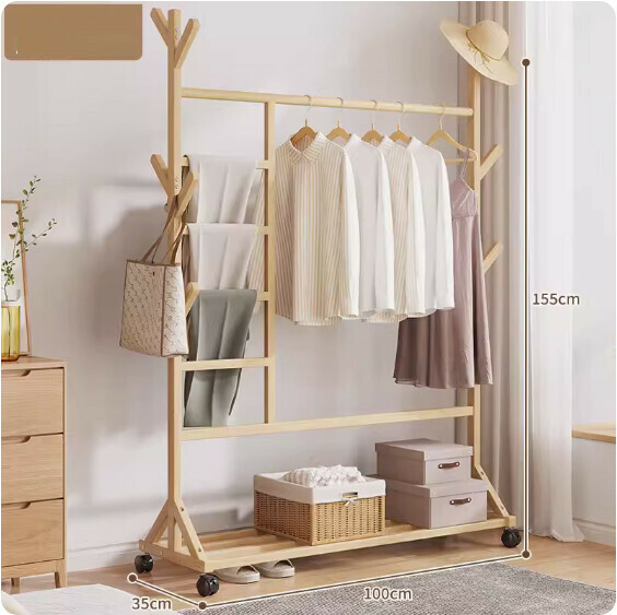 Hotly recommended removable clothes hanger (9 branches - original color 100cm long trouser rack style)