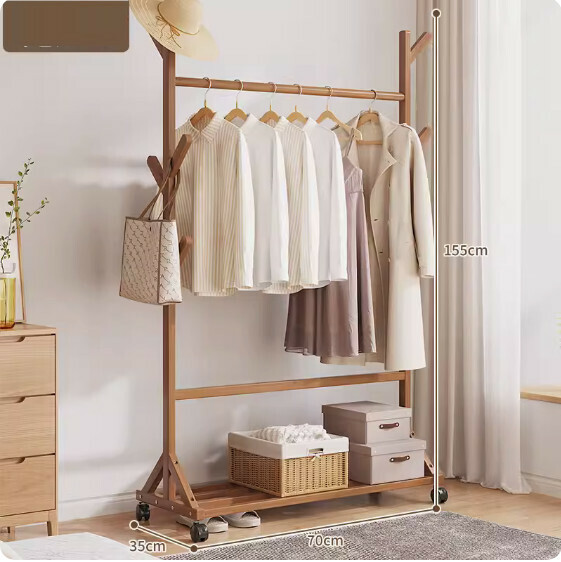 Hotly recommended removable clothes hanger (9 branches - brown, length 70cm)