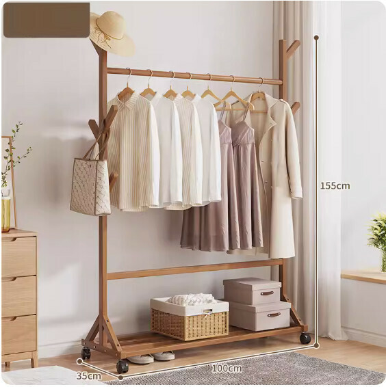 Hotly recommended removable clothes hanger (9 branches - brown, length 100cm)