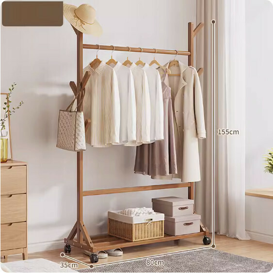 Hotly recommended removable clothes hanger (9 branches - brown, length 80cm)
