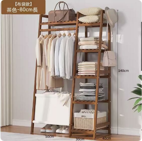 Hotly recommended fabric storage coat rack (brown-80cm long)