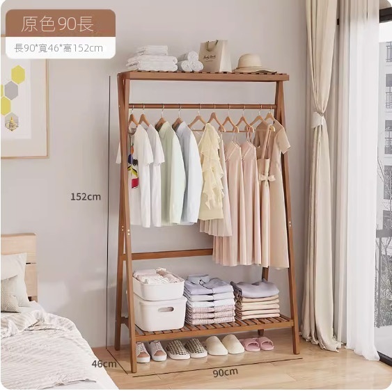 Hotly recommended solid wood floor-standing coat rack (brown 90 models)