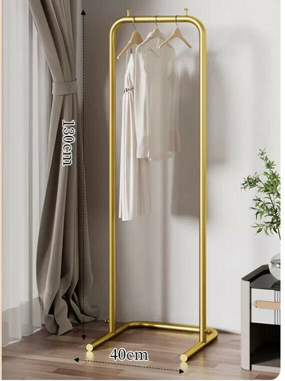 Hotly recommended multifunctional coat rack, clothes drying rack, simple hanging wardrobe, clothes drying rack [40*130-U-shaped model] 25 pipe diameter/extra thick and thickened/light luxury gold]