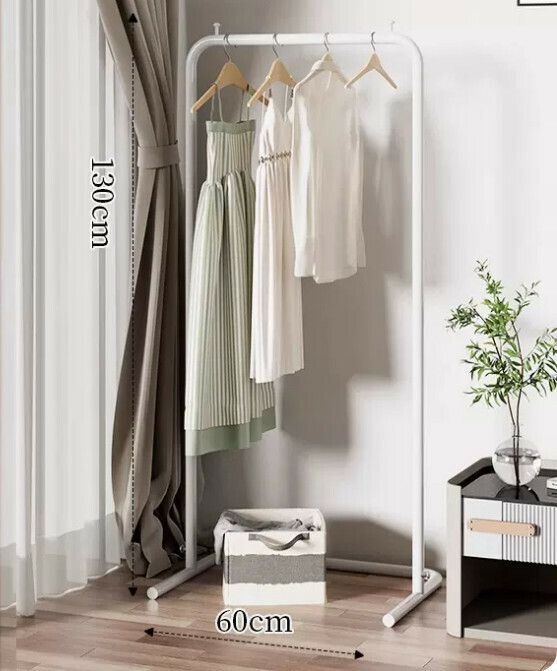 Popular multifunctional coat rack, clothes drying rack, simple hanging wardrobe, clothes drying rack [60*130-U-shaped model] 25 diameter/extra thick and thickened/cream white]