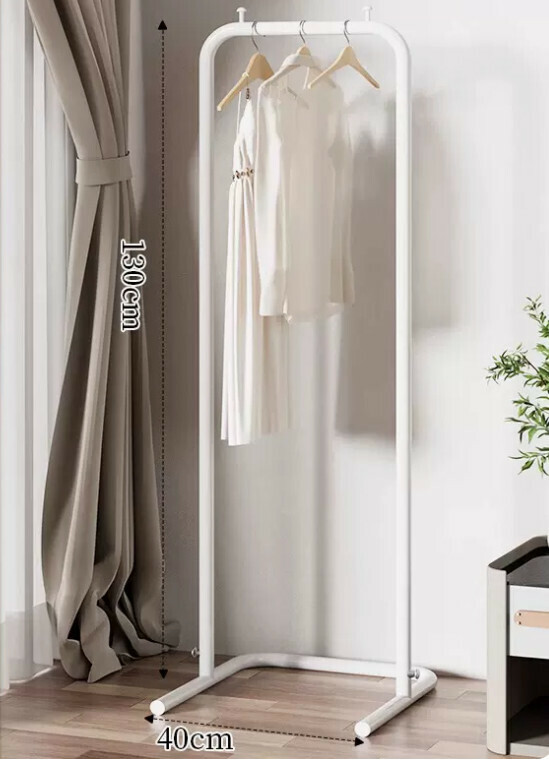 Hotly recommended multifunctional coat rack, clothes drying rack, simple hanging wardrobe, clothes drying rack [40*130-U-shaped model] 25 diameter/extra thick and thickened/cream white]