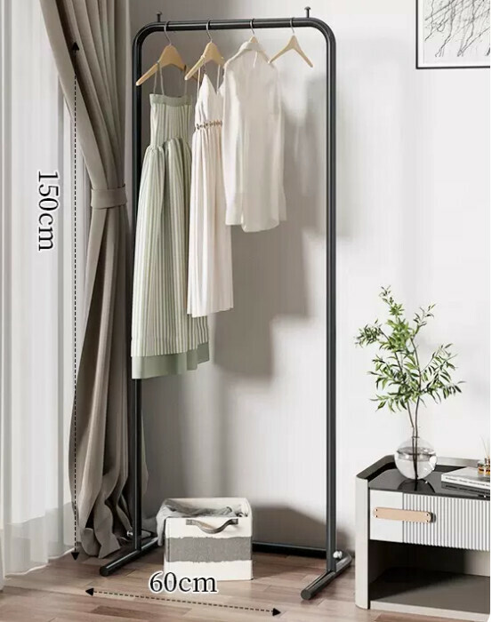 Popular multifunctional coat rack, clothes drying rack, simple hanging wardrobe, clothes drying rack [60*150-U-shaped model] 25 diameter/extra thick and thickened/elegant black]