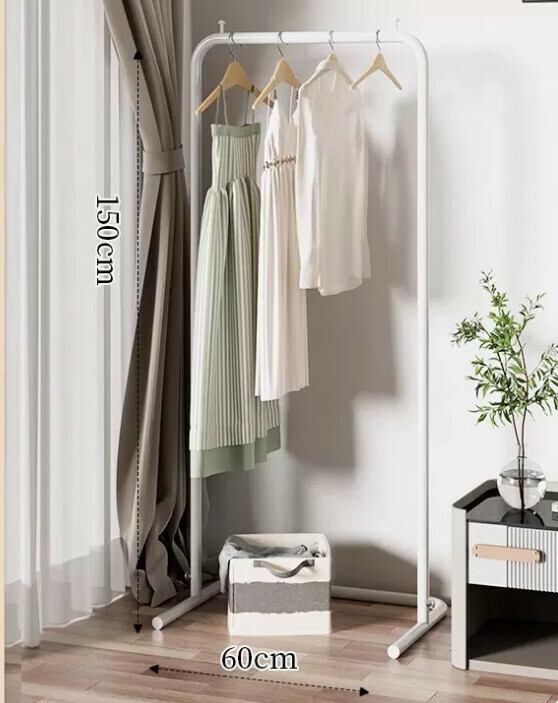 Popular multifunctional coat rack, clothes drying rack, simple hanging wardrobe, clothes drying rack [60*150-U-shaped model] 25 diameter/extra thick and thickened/cream white]