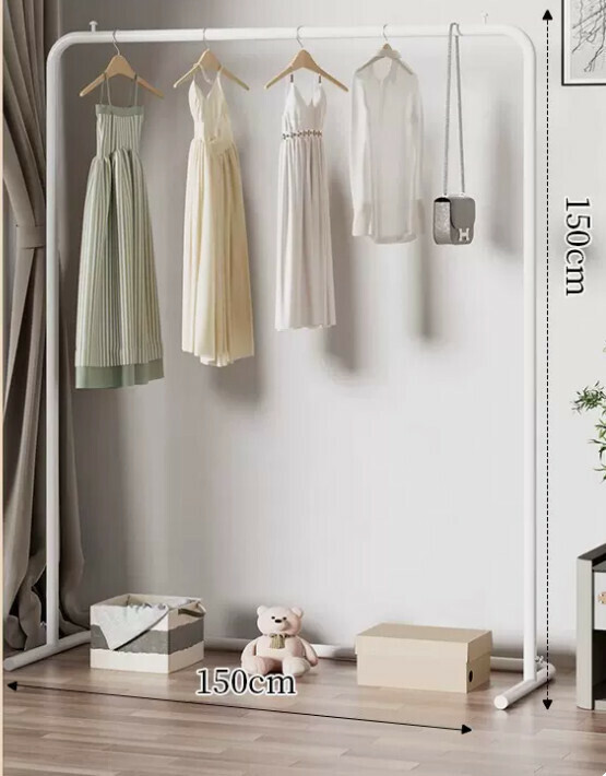 Popular multifunctional coat rack, clothes drying rack, simple hanging wardrobe, clothes drying rack [150*150-U-shaped model] 25 diameter/extra thick and thickened/cream white]