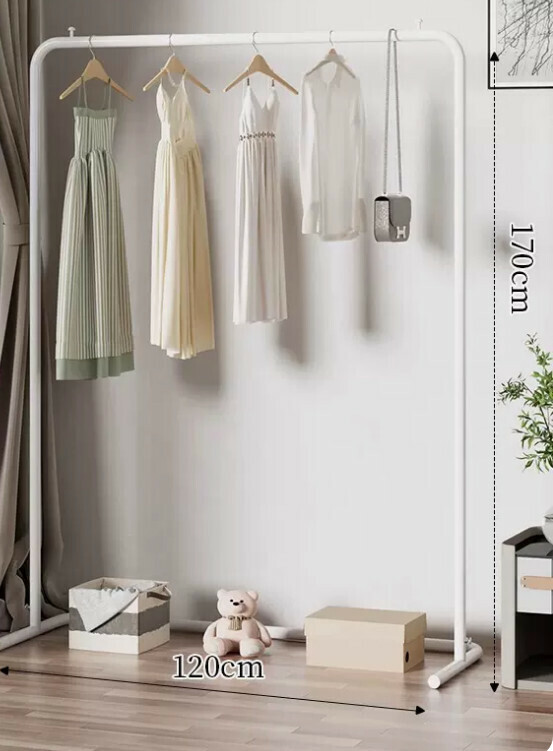 Popular multifunctional coat rack, clothes drying rack, simple hanging wardrobe, clothes drying rack [120*170-U-shaped model] 25 diameter/extra thick and thickened/cream white]