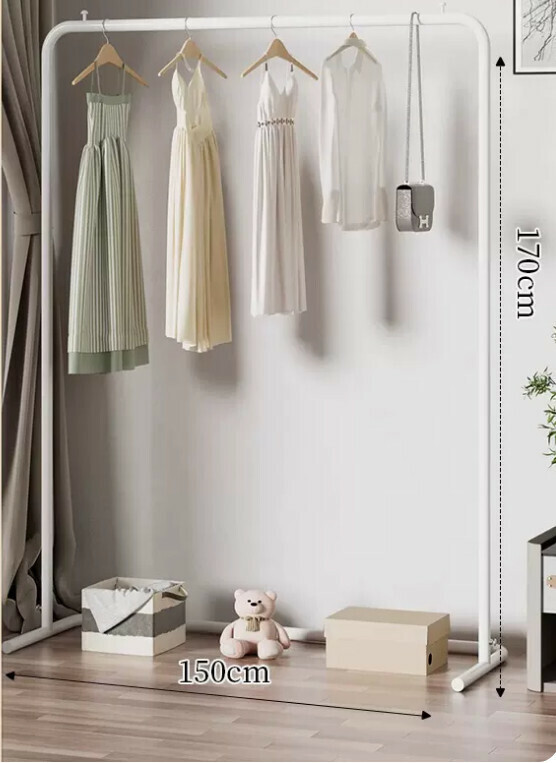 Popular multifunctional coat rack, clothes drying rack, simple hanging wardrobe, clothes drying rack [150*170-U-shaped model] 25 diameter/extra thick and thickened/cream white]