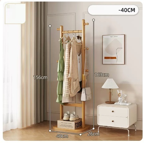 Popular floor-standing solid wood coat rack (classic style - original color 40CM)