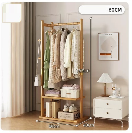 Popular floor-standing solid wood coat rack (flagship model - original color 60CM)