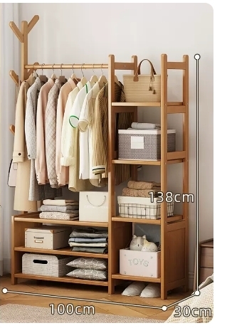 Popular fashionable floor-standing coat rack (storage type-original color 100*30*138CM)